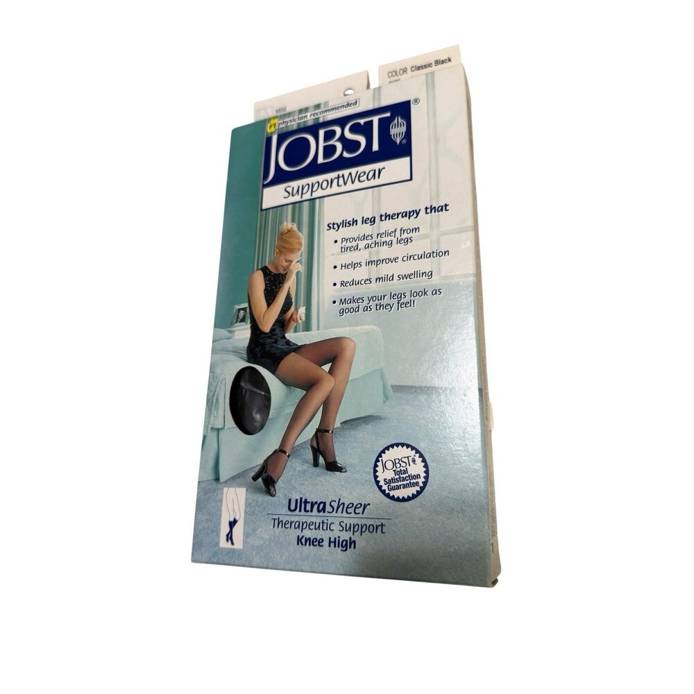 JOBST UltraSheer Knee High Compression Socks Black 8-15 mmHg Size 7-9 NIB